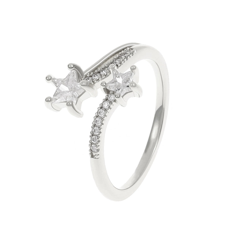 Lady Fashion Shiny Devil's Eye Heart Shape Flower Copper Plating Inlay Artificial Rhinestones Artificial Pearls Zircon Open Ring Rings