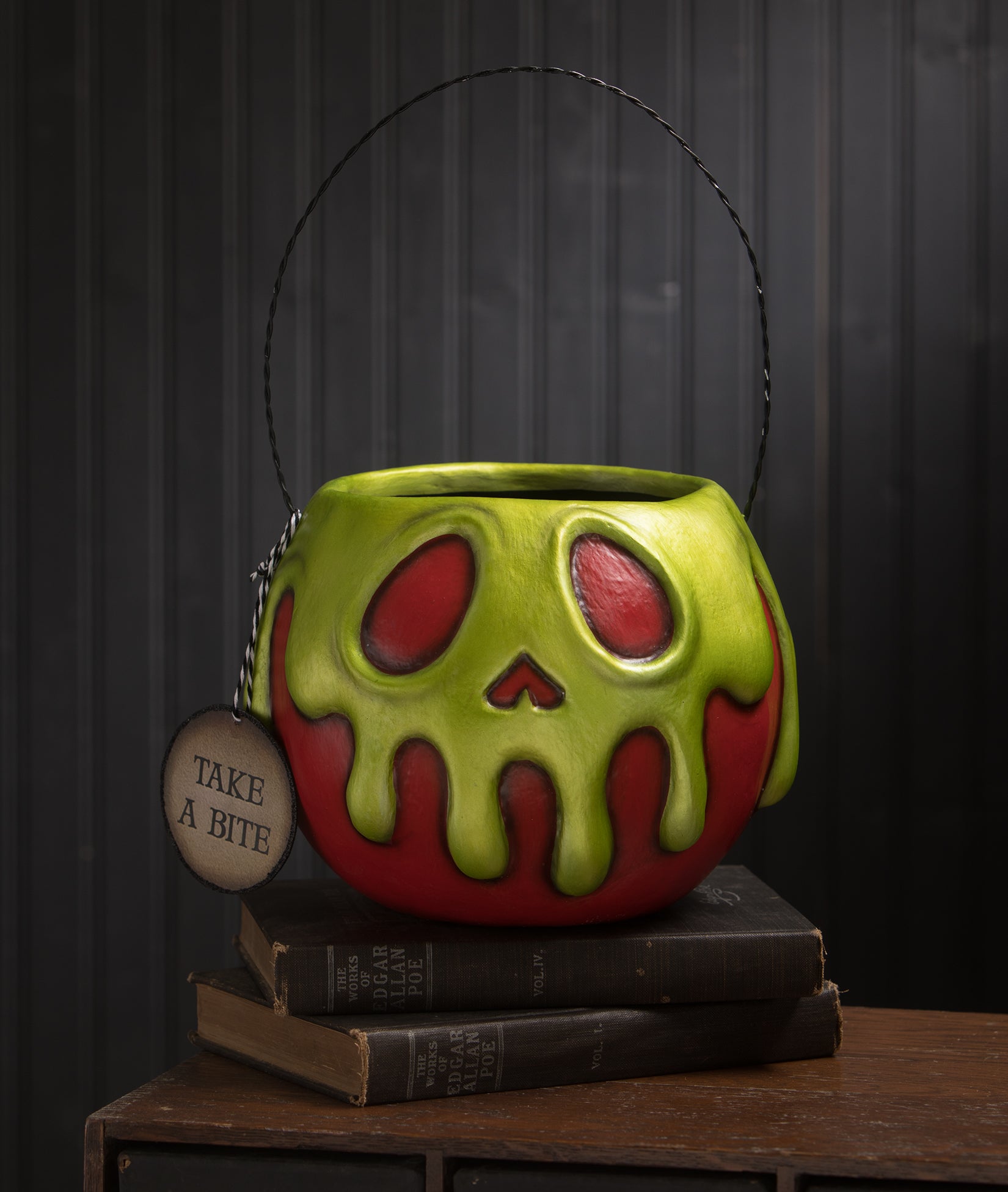 Poison Apple Bucket with Green Candy Drip. Large