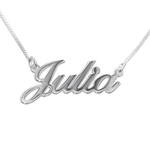 Small Sterling Silver Classic Name Necklace