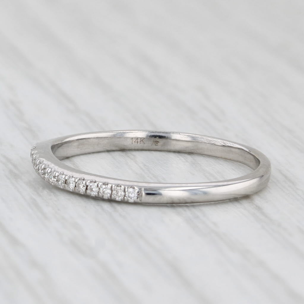 0.20ctw Diamond Wedding Band 14k White Gold Size 9 Stackable Anniversary Ring