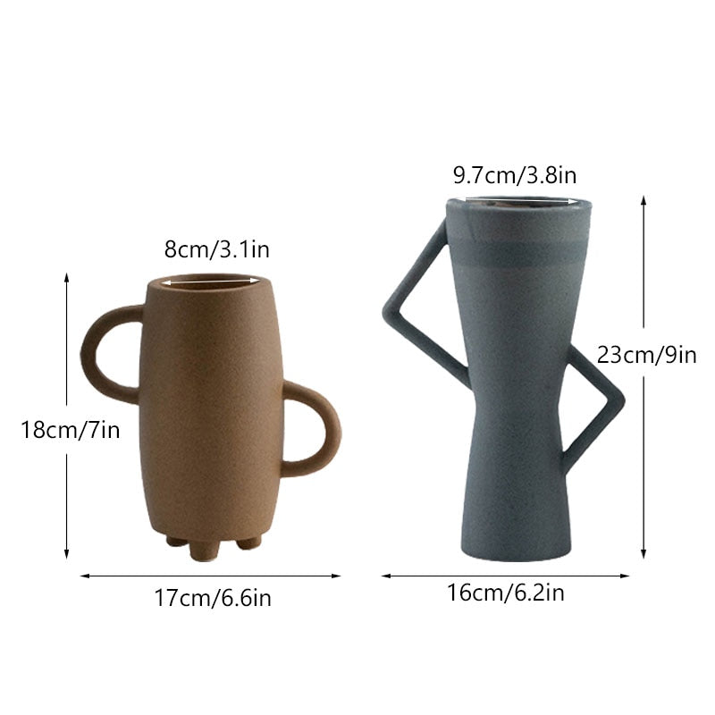 Nordic Matte Cute Vase - Modern Ceramic Flower Pot