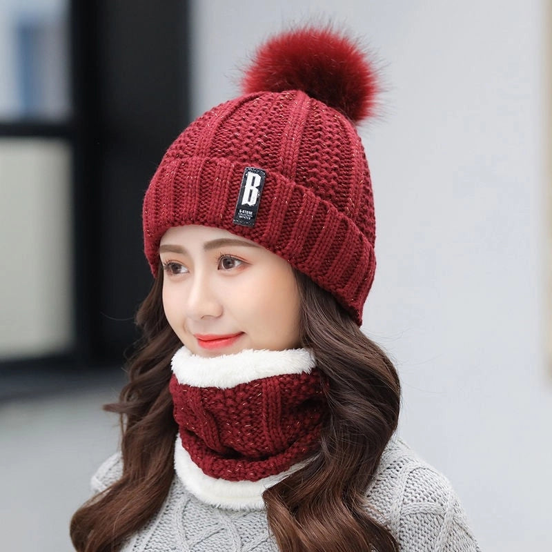 Women's Minimalist Color Block Eaveless Wool Cap