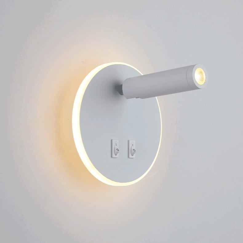 Modern Adjustable Wall Spotlight with White Finish
