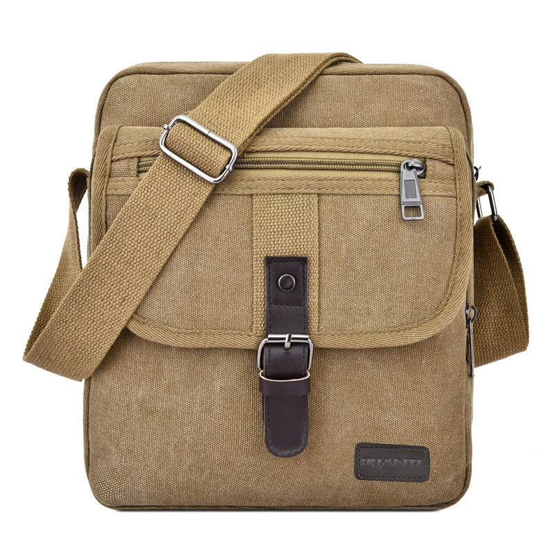 New Canvas Bag Men's Shoulder Bag Fashion Casual Canvas Bag Men's Crossbody Backpack Shoulder Bag