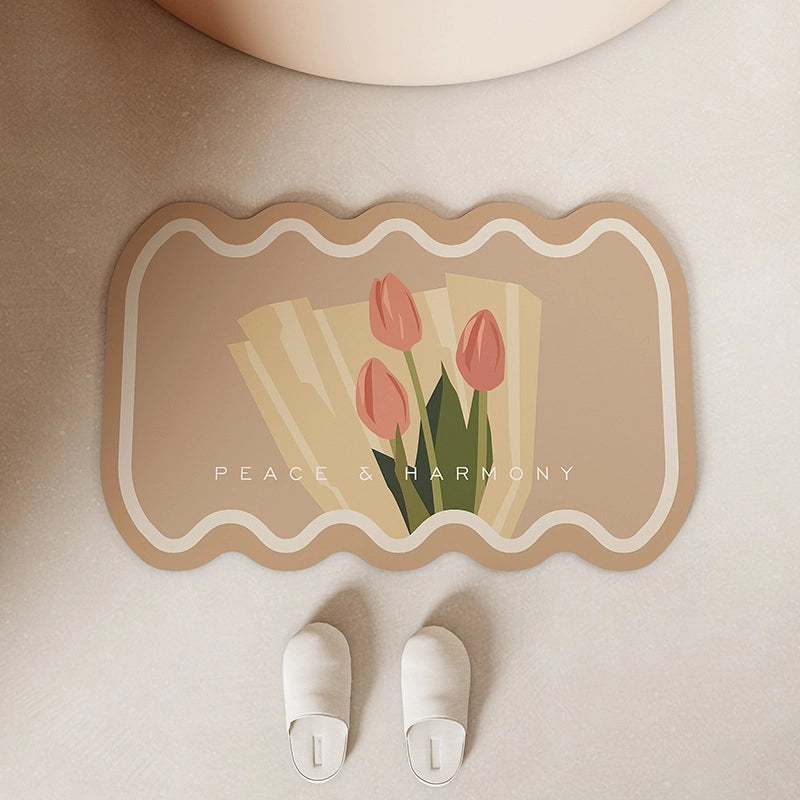 Bathroom Mats Diatom Ooze Absorbent Cushion Bathroom Door Non-Slip Foot Mats Domestic Toilet Door Quick-Drying Carpet