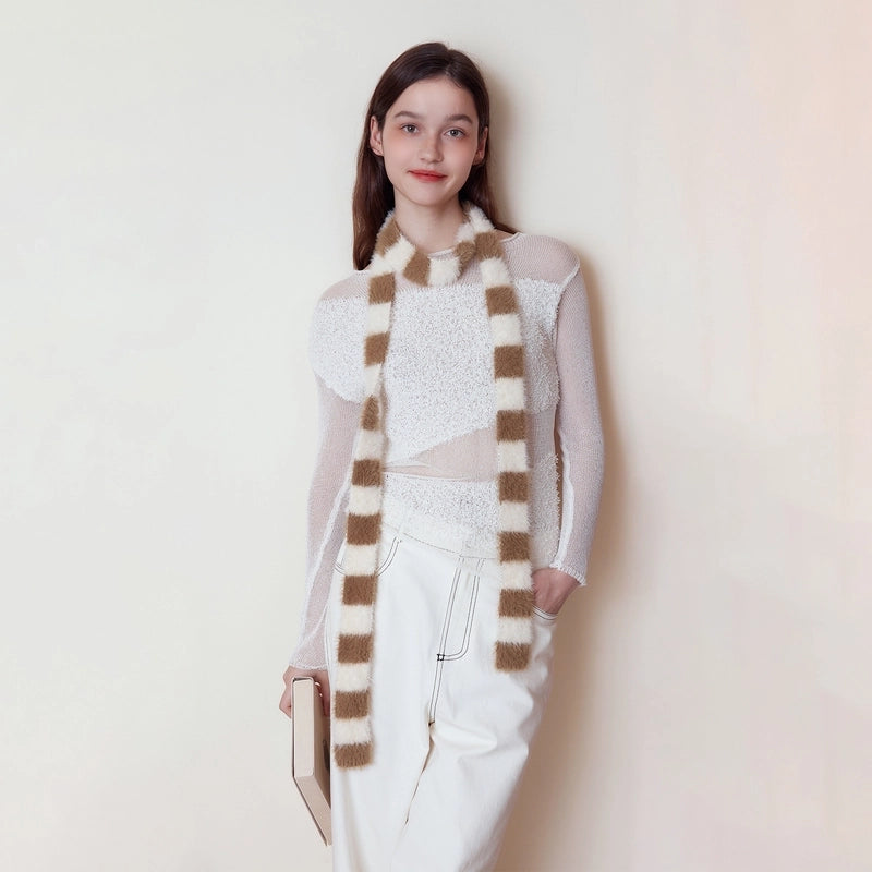 Women's Elegant Basic Color Block Nylon Scarf