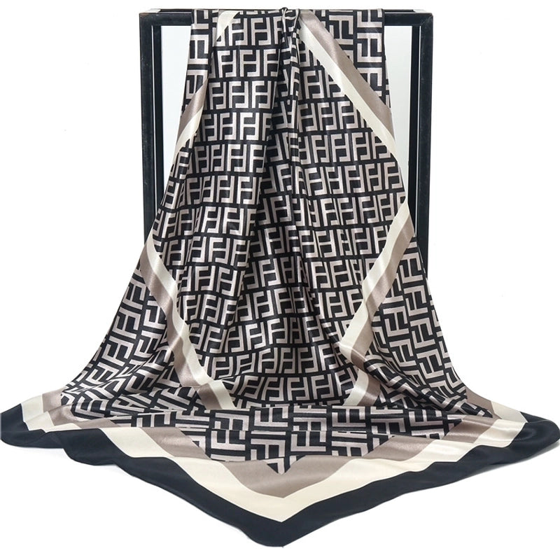 Spring Artificial Silk Women's Satin Scarf Printed All-matching Scarf 90 Large Kerchief Mother's Day Gift