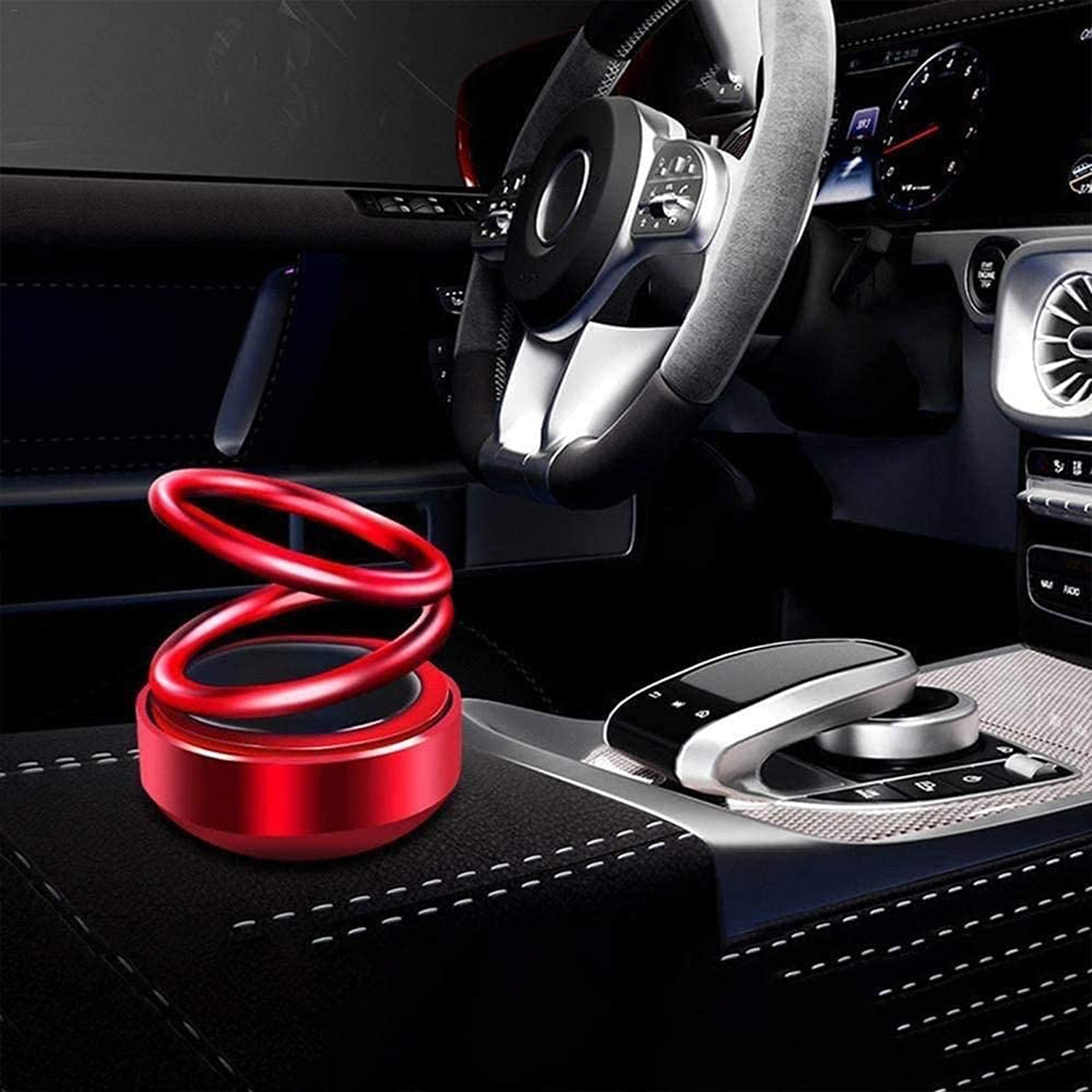 Solar Power Car Aroma Diffuser 360°Double Ring Rotating Design. Car Fragrance Diffuser. Car Perfume Air Freshener for Dashboard Home Office