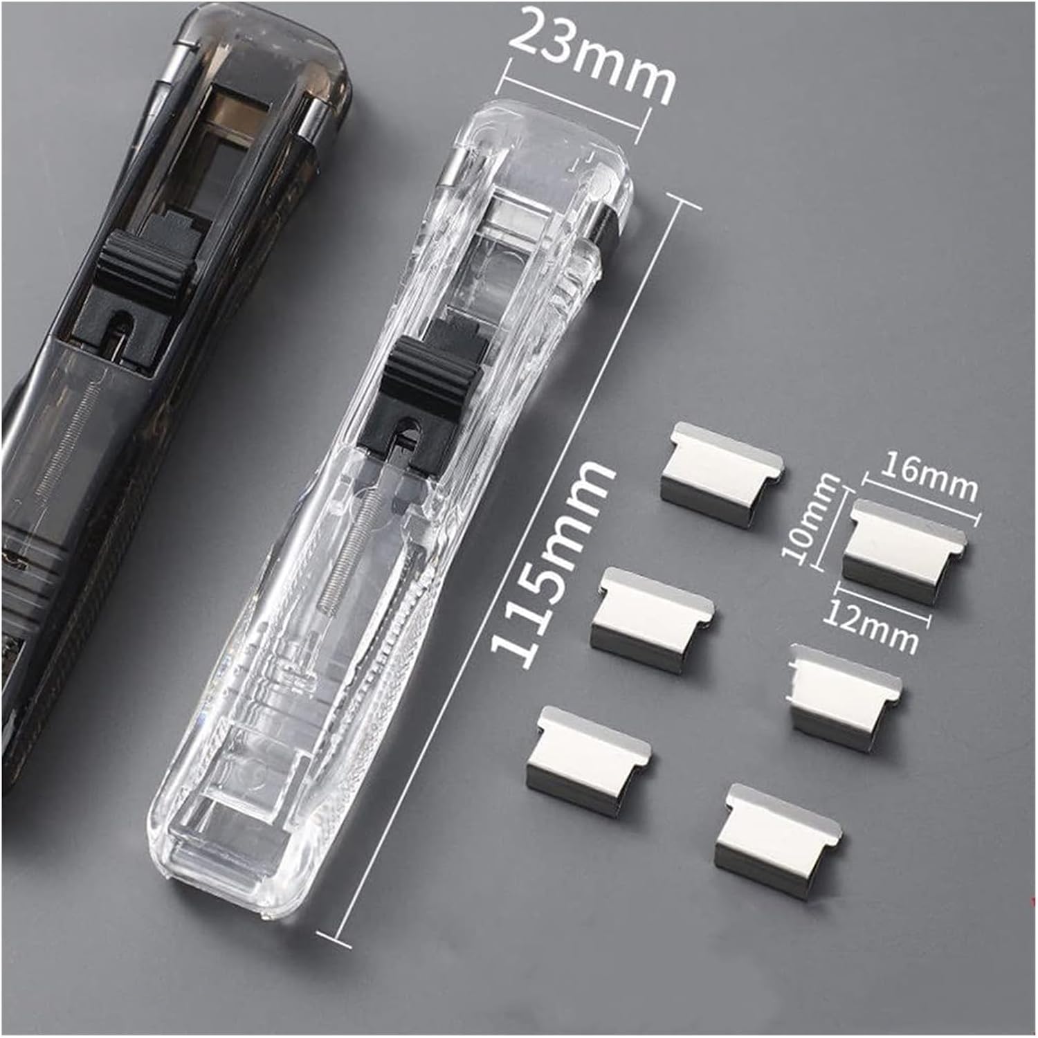 Staple Metal Clip Push Hand Paper Clipper With Refill Fixing Organizing Stapler Reusable Push Clamp For Document File Stationery