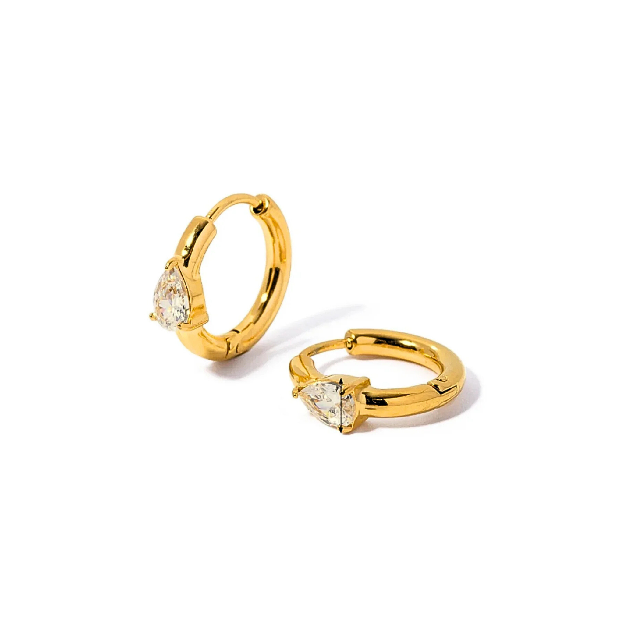 Tear drop diamond style hoops - Gold
