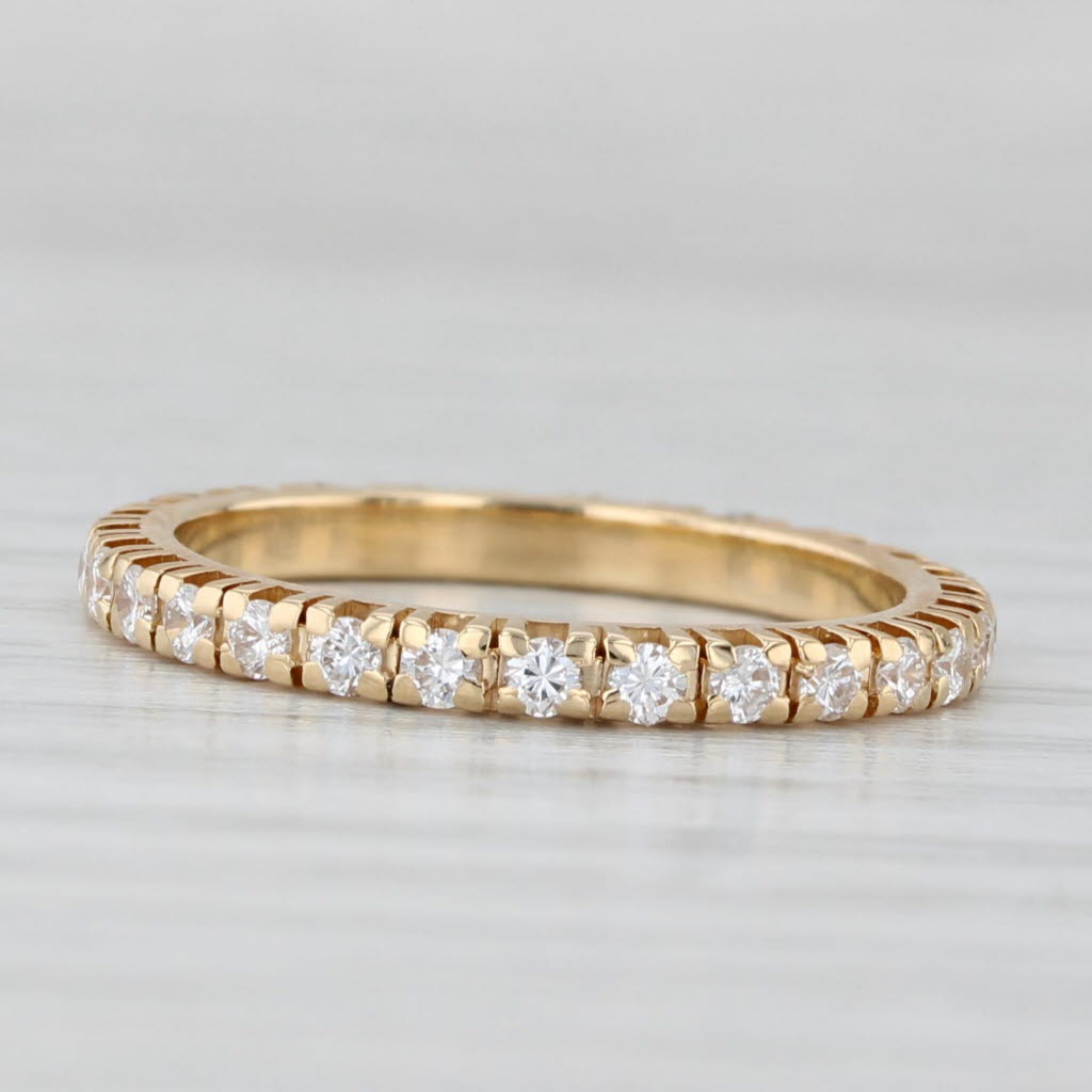 0.54ctw Diamond Eternity Ring 18k Yellow Gold Size 5 Wedding Band Stackable