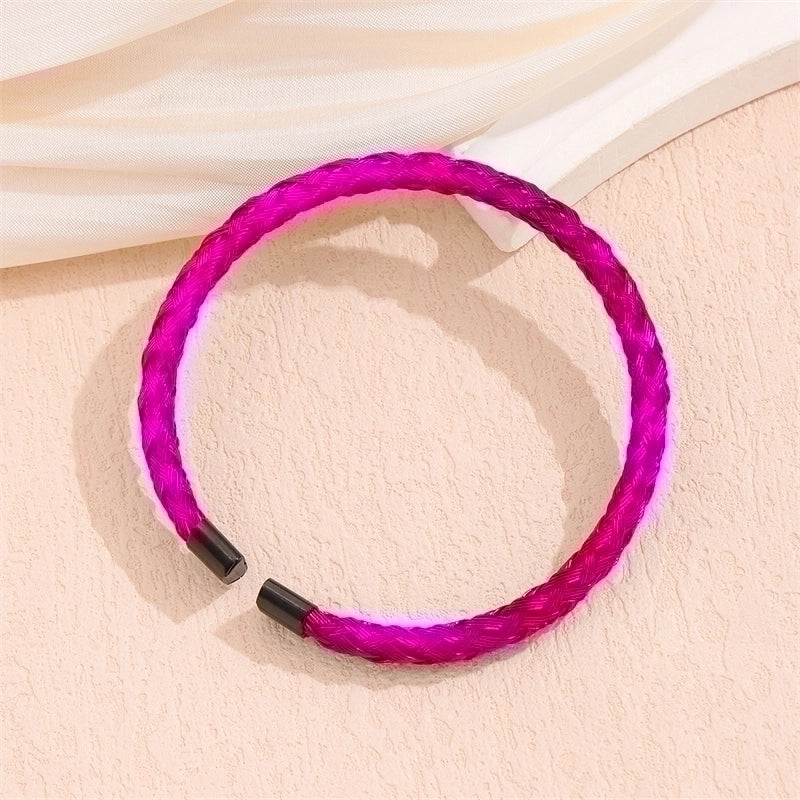 Minimalist Solid Color 201 Stainless Steel 18K Gold Plated Bracelets In Bulk