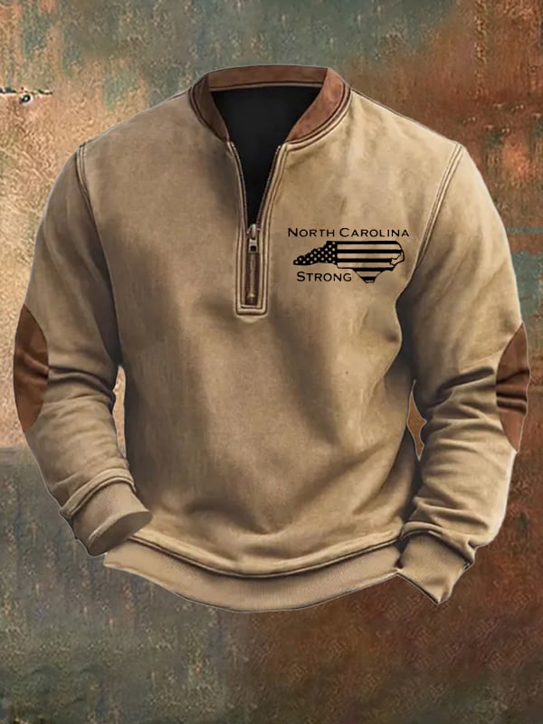 Men's Vintage North Carolina Strong Printed Sweatshirt