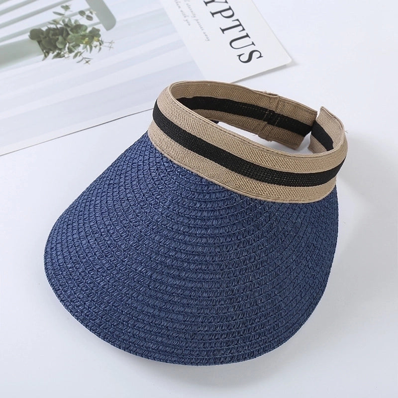 Women's Lady Minimalist Solid Color Big Eaves Straw Hat