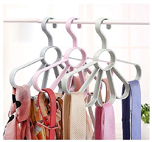 Flower Scarf Belt Hanger Multi-Function Plastic Scarf Hanger 5 Holes Hanging Towel Scarf Tie Necklace Jewelry Saving Space Hangers