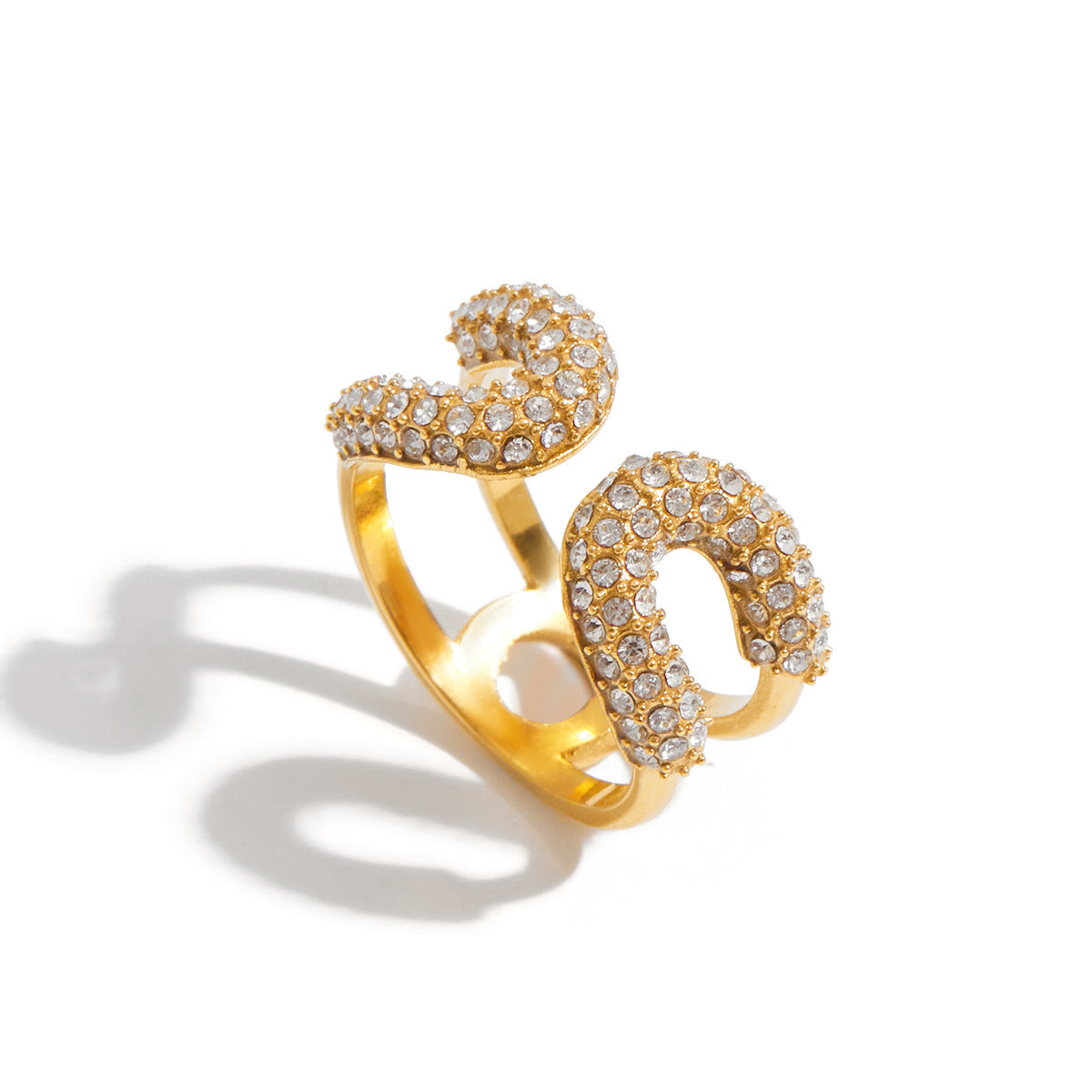Jie Ding Stainless Steel Rhinestone Ring Titanium Steel Jewelry Hot Sale Female Ring