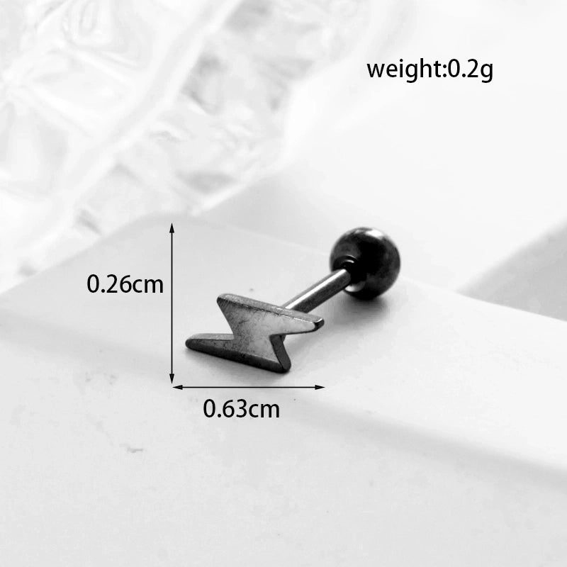 Ear Cartilage Rings & Studs Geometric 316L Stainless Steel  Plating