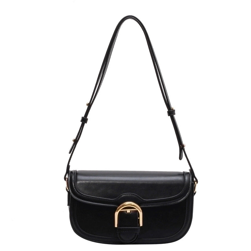 Women's Small All Seasons Pu Leather Streetwear Saddle Bag