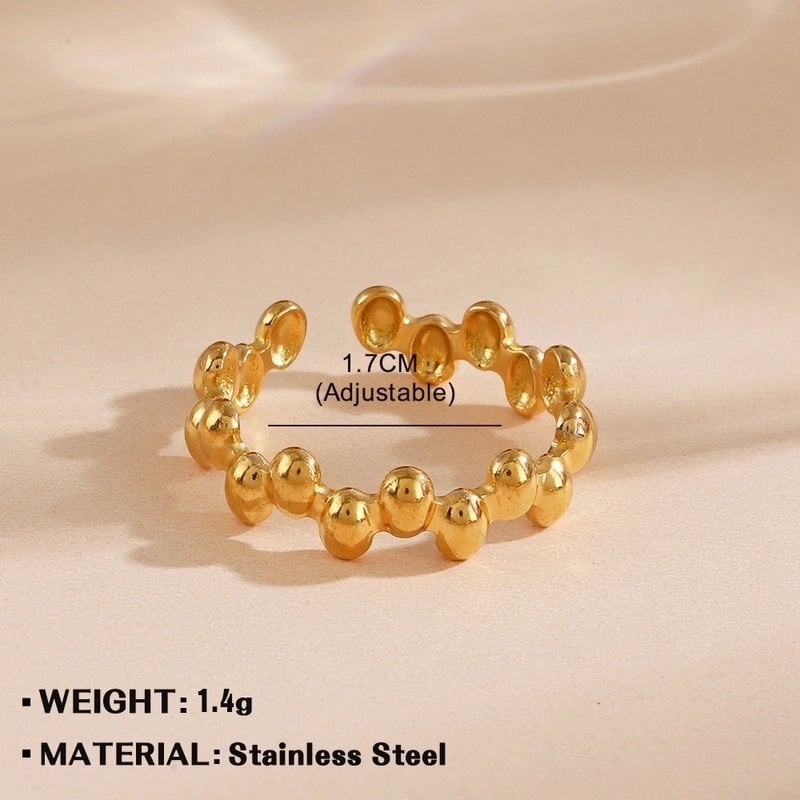 Minimalist Hand Heart Shape 304 Stainless Steel Plating Open Rings
