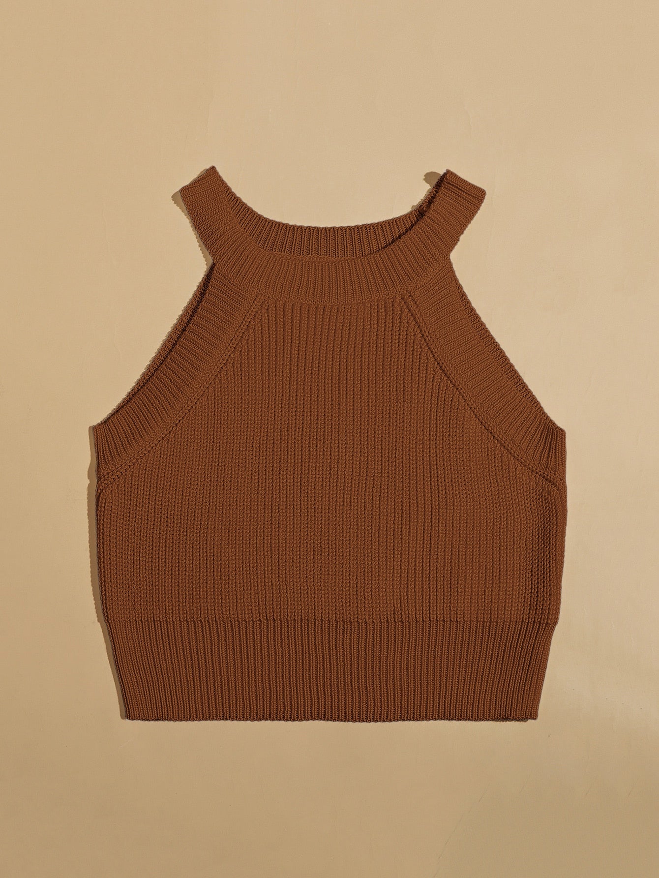 Parien Ribbed Halter Knit Top