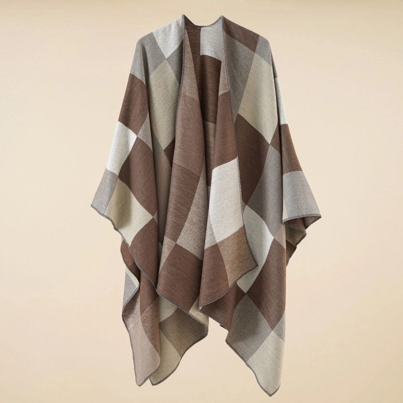 Women's Casual Lattice Polyester Tassel Shawl