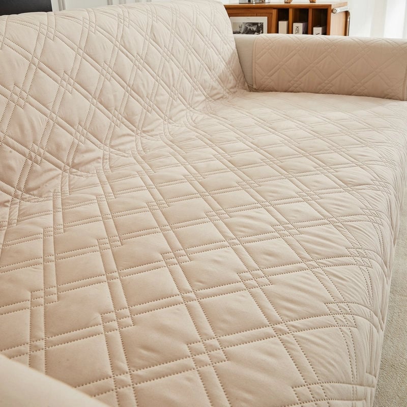 Quilted Recliner Sofa Cover Integrated Double-line Diamond Sofa Cover Non-slip Waterproof Sofa Cushion