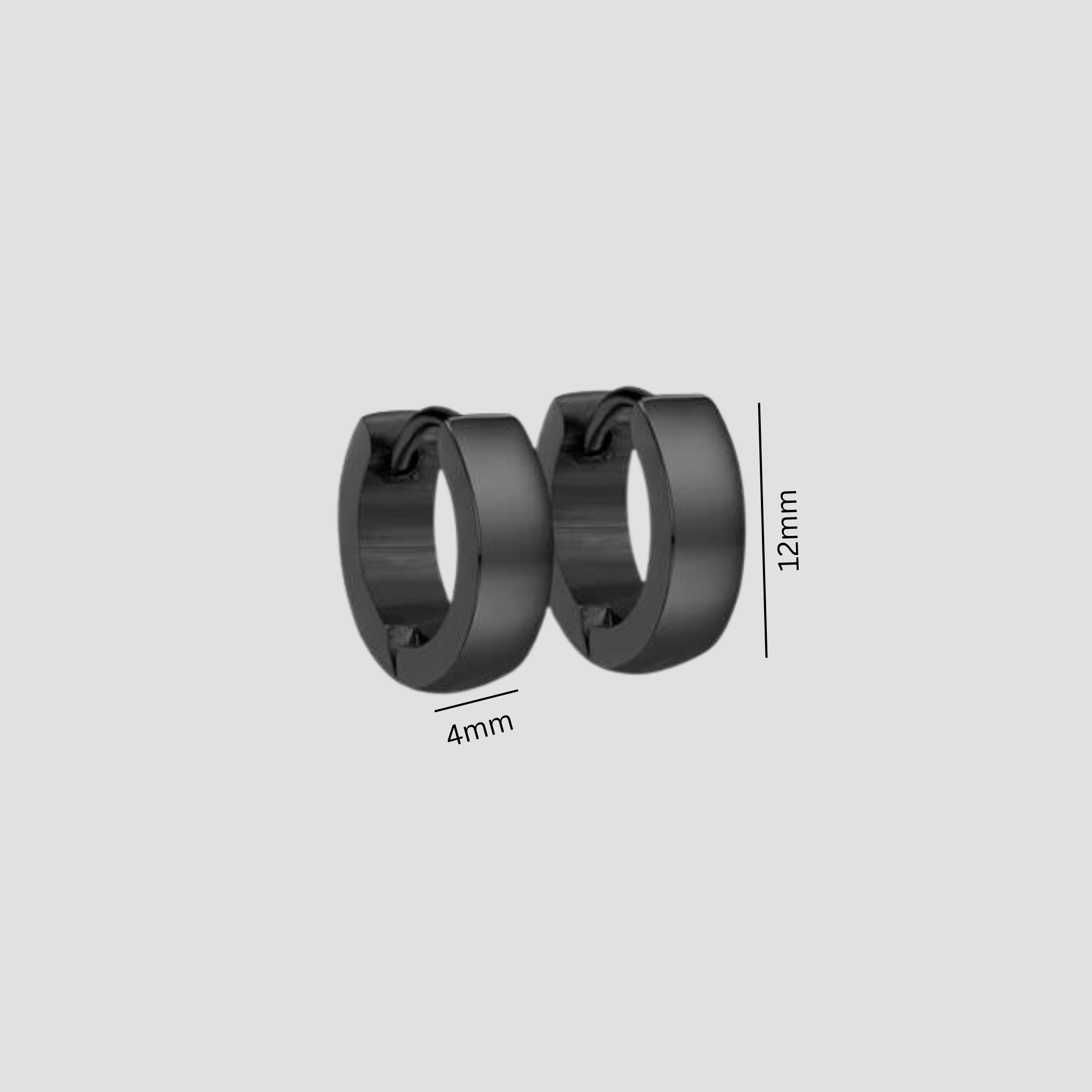 10mm Chunky hoops - Black