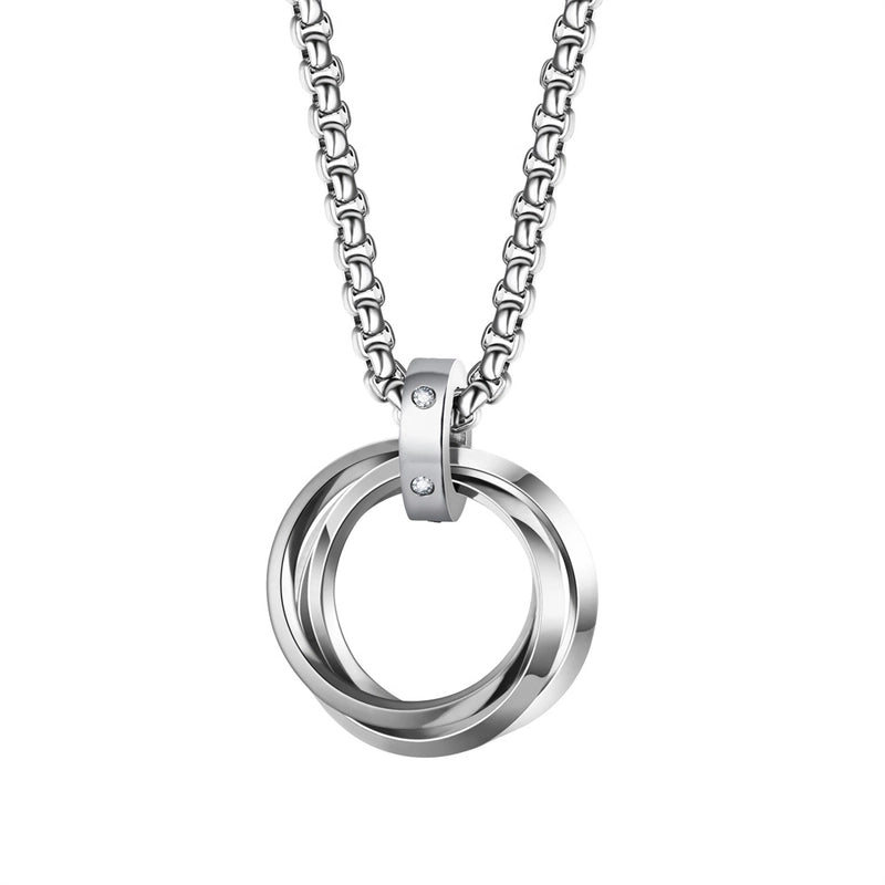 Retro Solid Color Stainless Steel Pendant Necklace 1 Piece