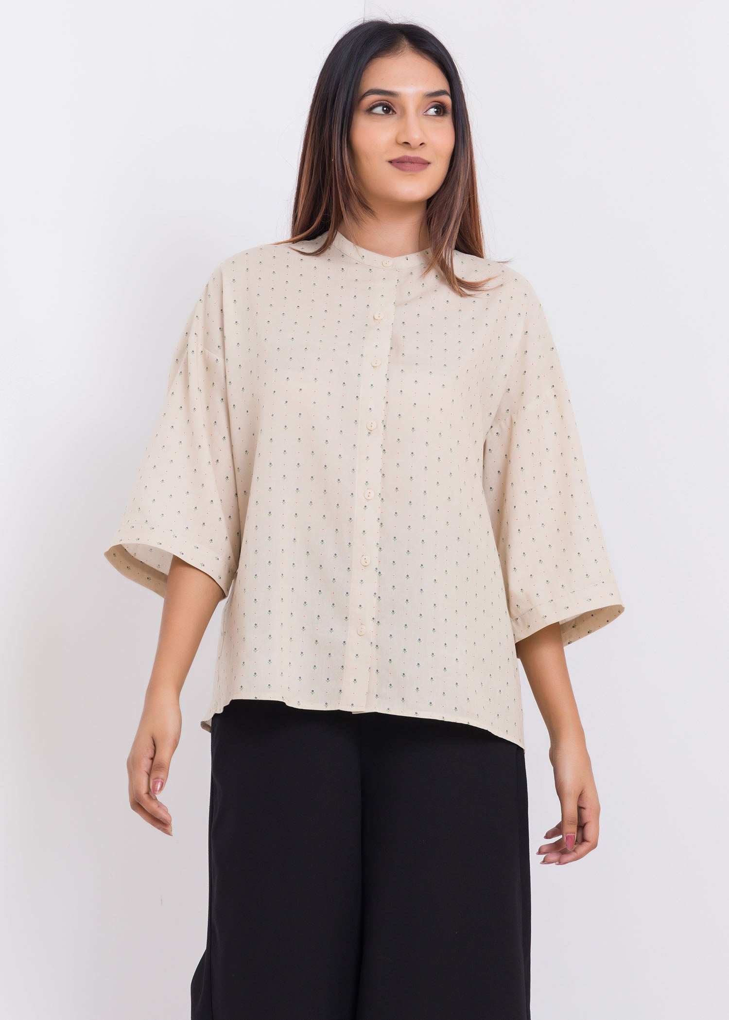 Loose Fitted Button Down Blouse