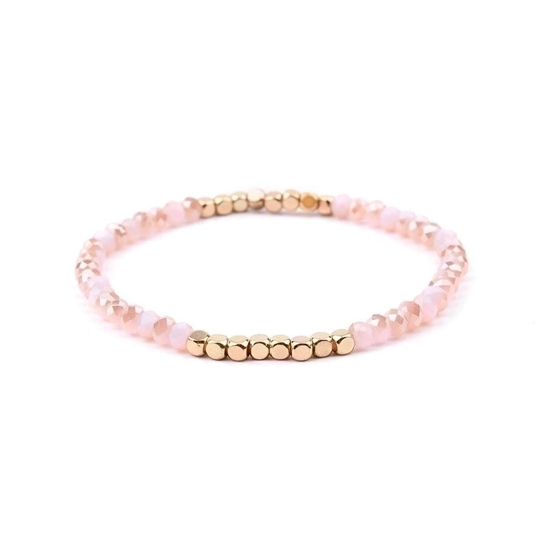 Minimalist Geometric Beaded Crystal Bracelets