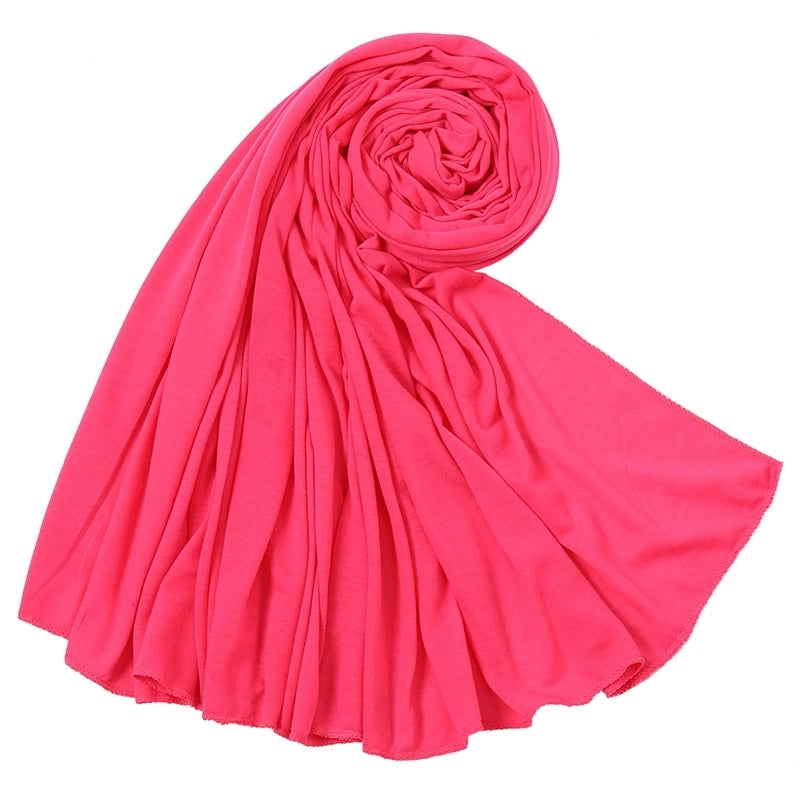 Women's Minimalist Solid Color Mercerized Cotton Winter Scarves