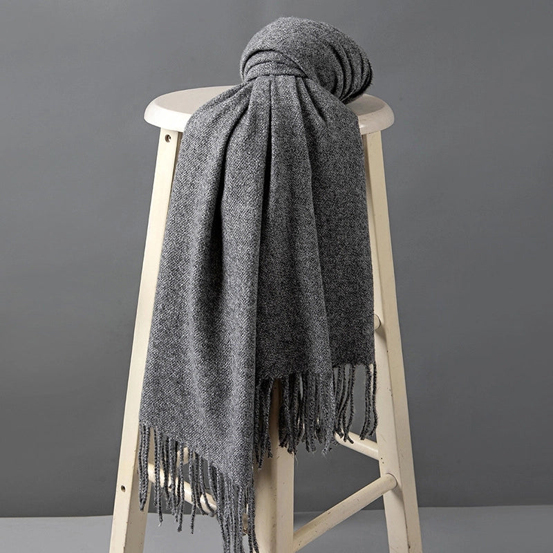 Unisex Minimalist Solid Color Polyester Scarf