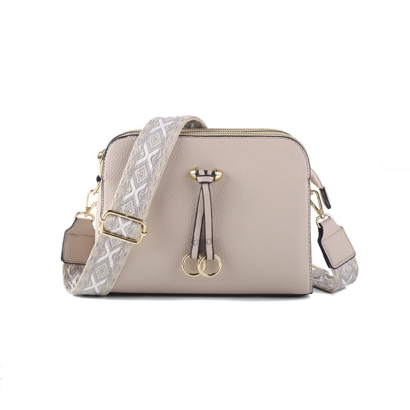 Women's Medium Pu Leather Solid Color Basic Classic Style Zipper Crossbody Bag