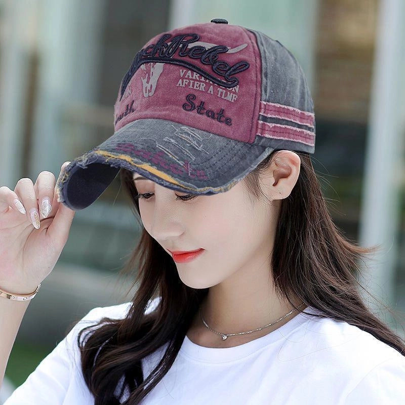 Women's New Hat Spring And Summer Outdoor Sports Baseball Cap American Retro Versatile Sun-proof Embroidered Peaked Cap