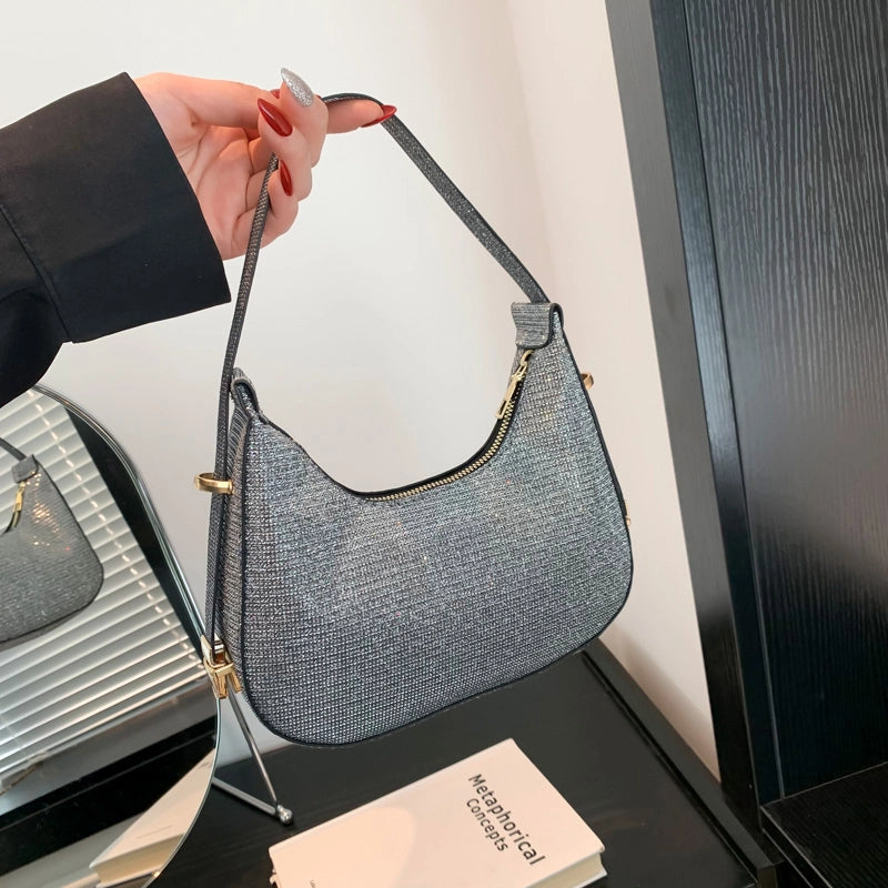 Women's Medium Pu Leather Solid Color Streetwear Zipper Underarm Bag