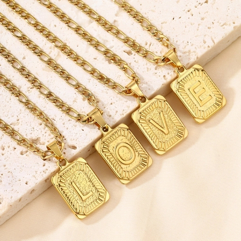 Casual Minimalist Letter 304 Stainless Steel 18K Gold Plated Pendant Necklace