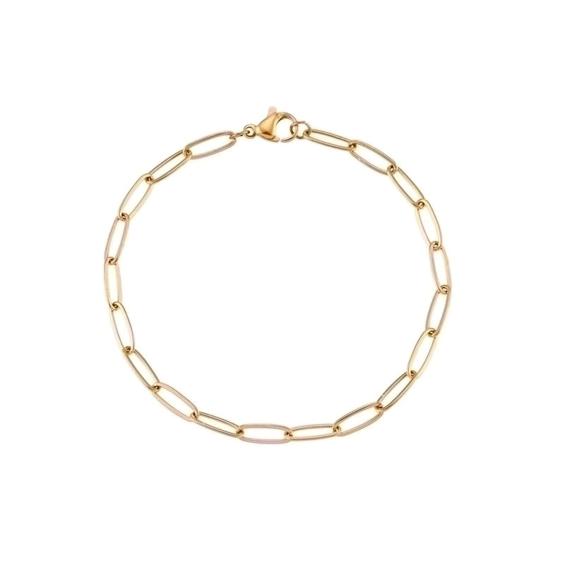 Elegant Retro Solid Color 304 Stainless Steel 18K Gold Plated Plating Bracelets Necklace