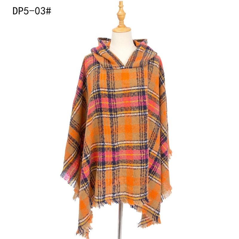 Women's Streetwear Plaid Polyester Tassel Shawl