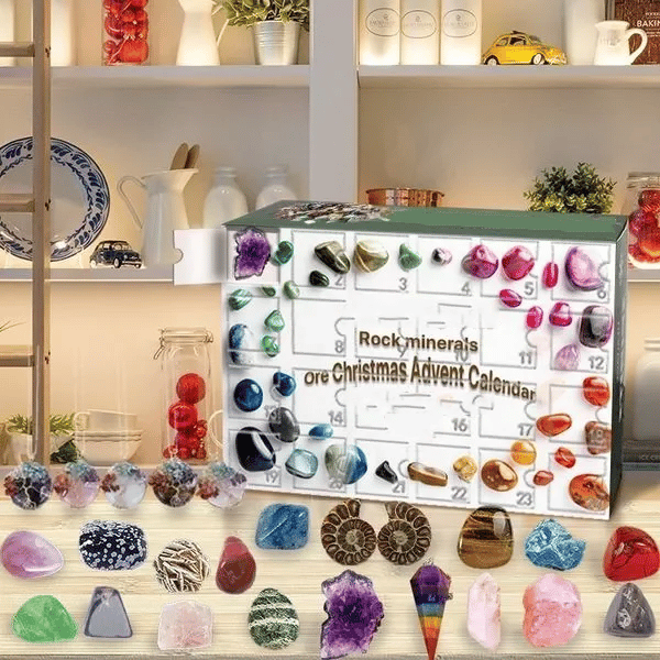 (🎅Early Xmas Sale - Save 49% OFF🎅)Crystal ore Advent Calendar 2023-Contains 24 Crystal ore gifts
