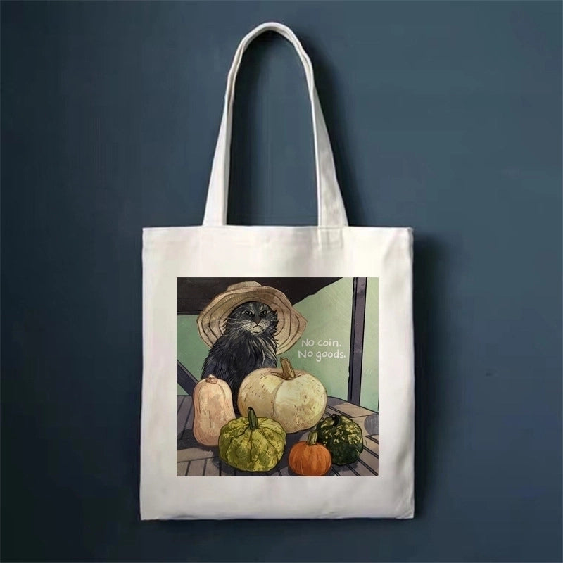 Women's Minimalist Cat Shopping Bags