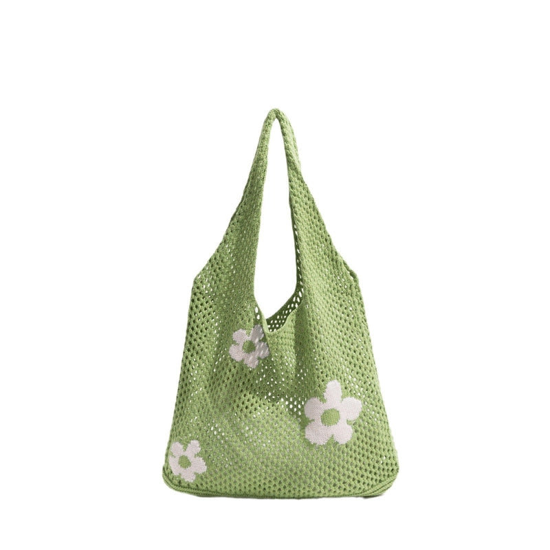 Women's Medium Polyester Flower Cute Square Open Tote Bag