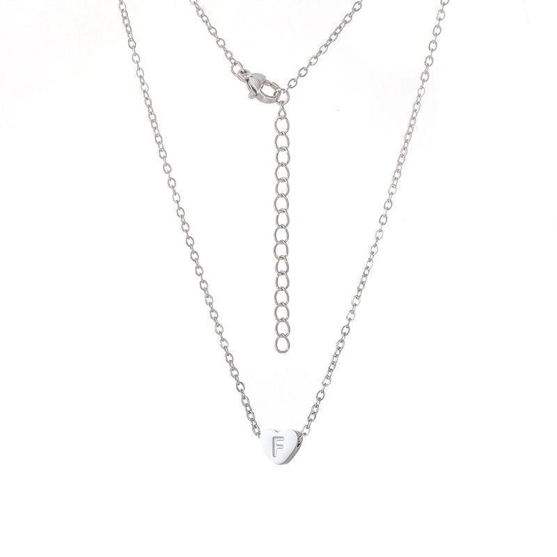 Stainless Steel Titanium Steel 18K Gold Plated Minimalist Letter Heart Shape None Pendant Necklace
