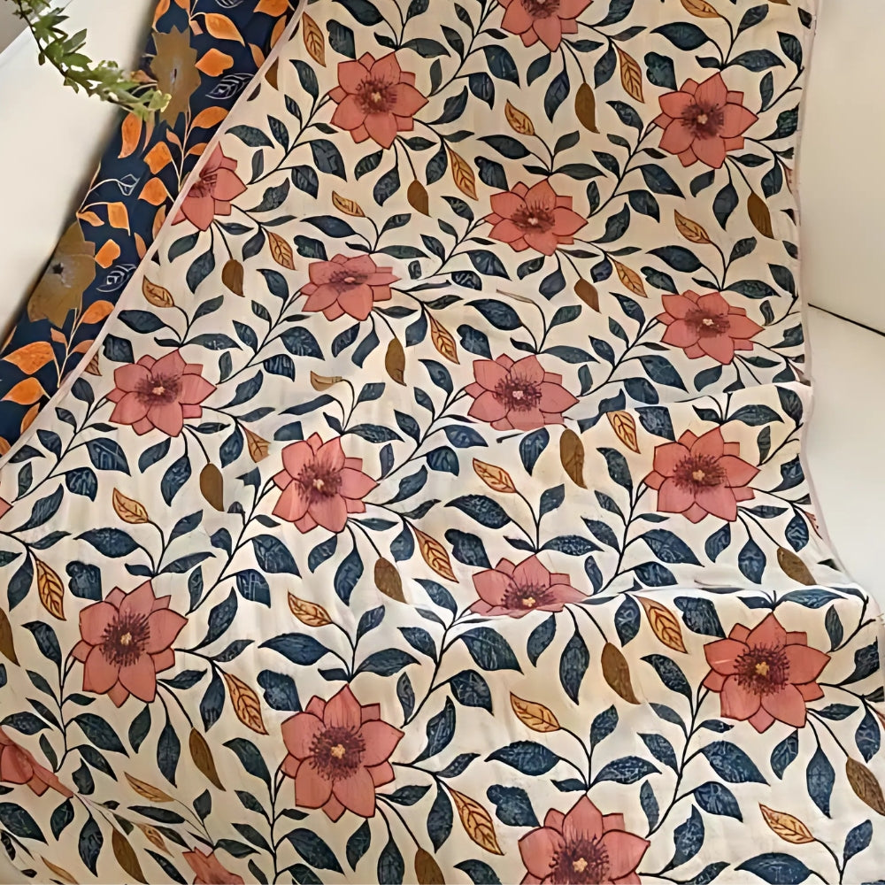 Tavira Floral Leaf Cotton Bath Towel