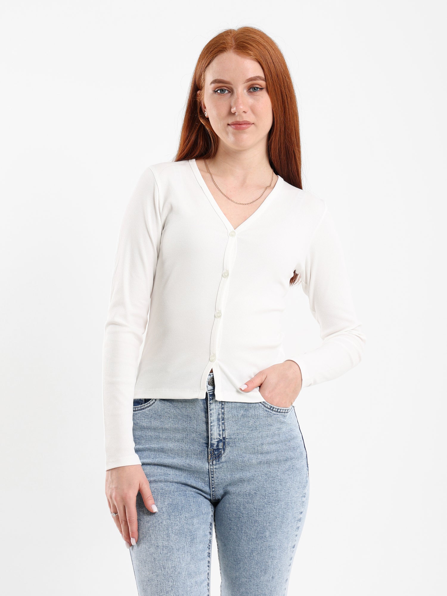 Ribbed Fitted Long Sleeve Cardigan