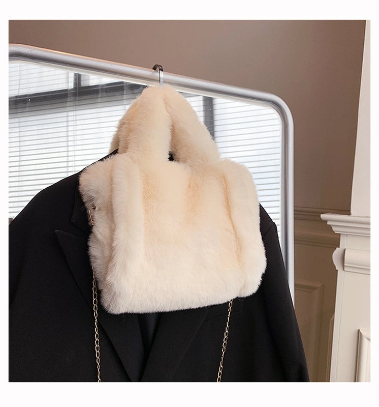 Winter New Mao Mao Bag Women's Bag Large Capacity Women's Shoulder Crossbody Bag Portable Tote Plush Bag