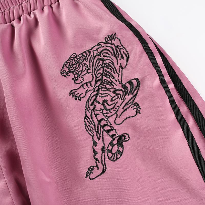 Satin Embroidered Tiger Trousers