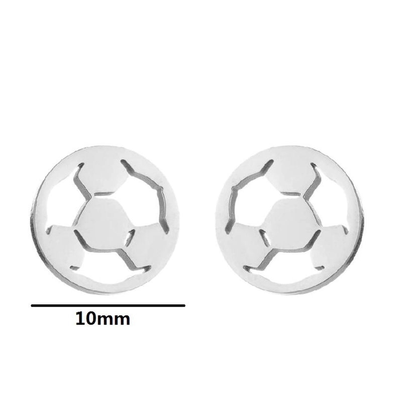 Minimalist Letter Skates Ball Stainless Steel Plating Hollow Out Ear Studs 1 Pair
