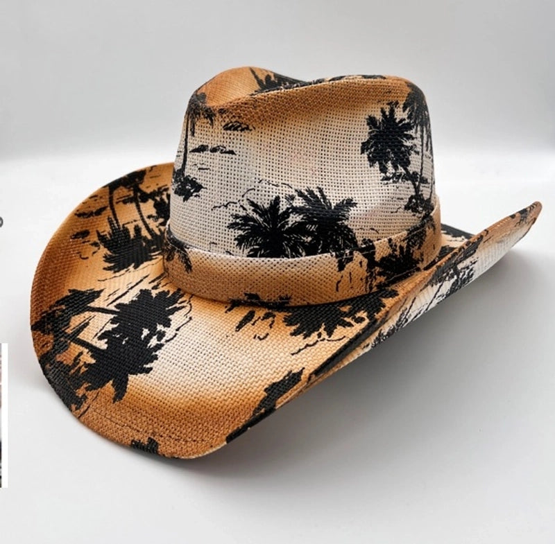 Fashion Personality Knight Hat Women's Summer Outdoor Sun Hat Western Denim Sun Protection Straw Hat Men's Fashion Punk Hat