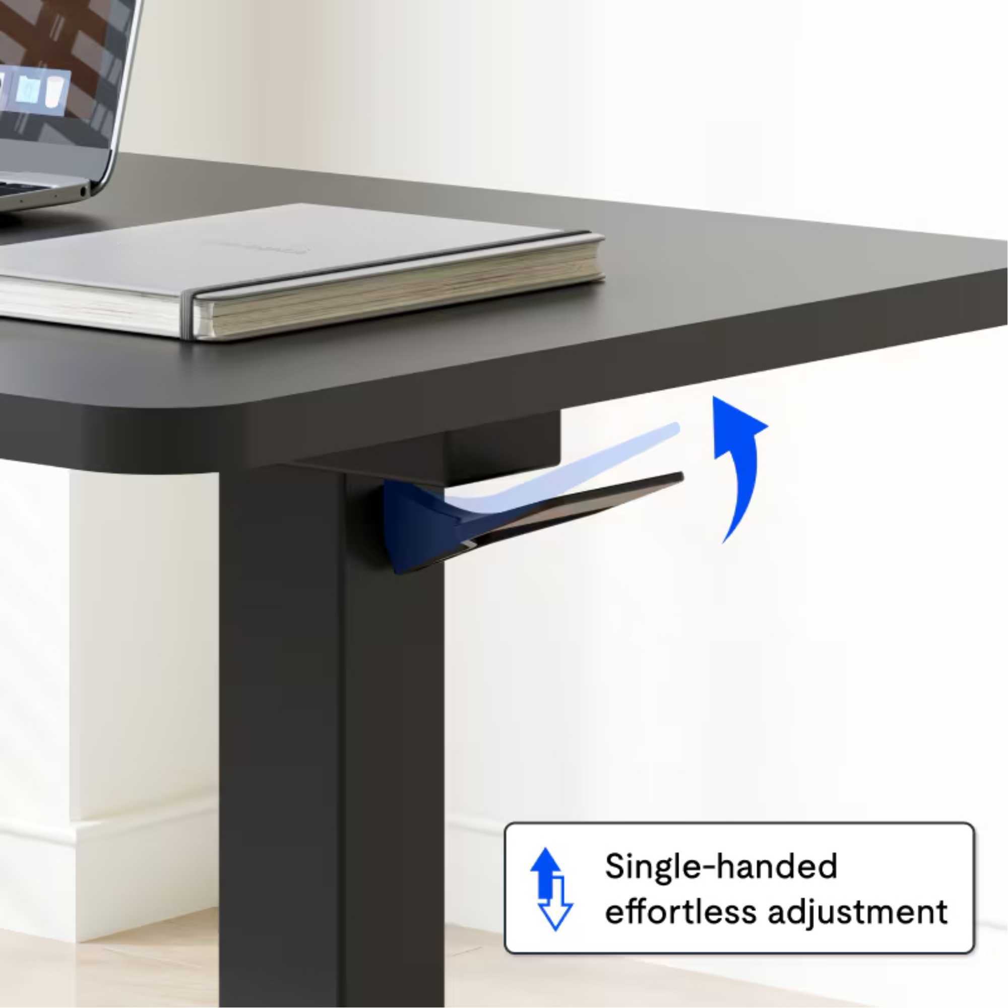 height adjustable side table. Black