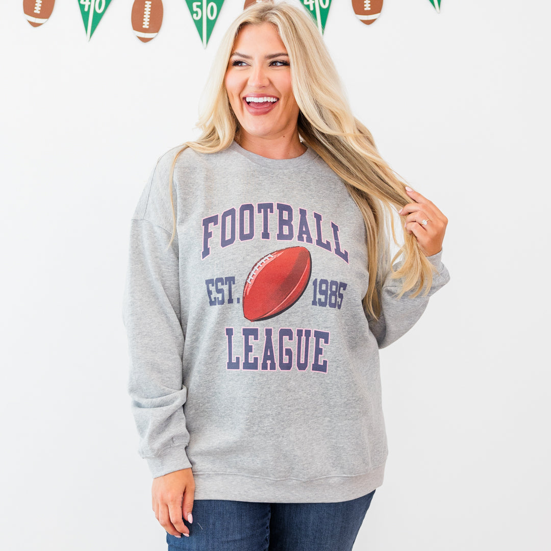 Cozy On Game Day Pullover. Heather Gray